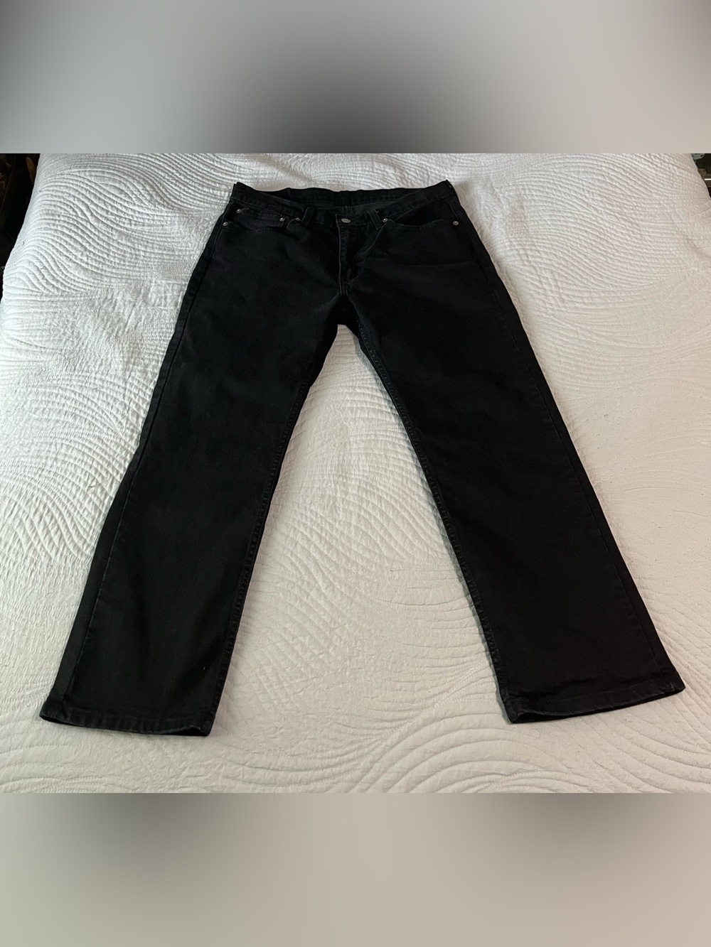 Levis 514 Straight Fit Jeans Mens 34x29 Black Denim Pants Classic Fit
